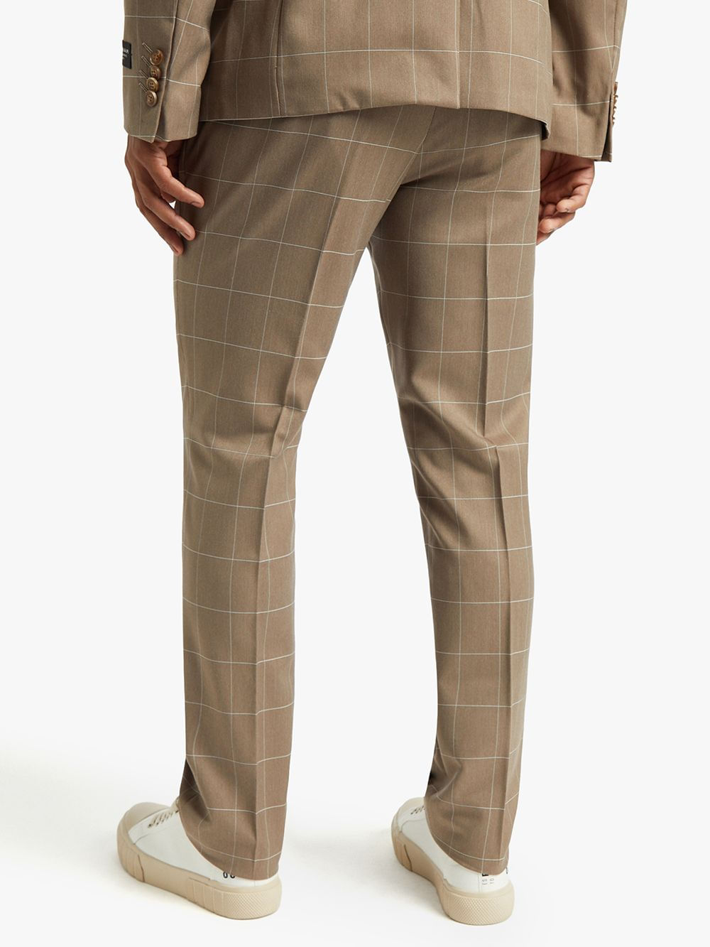 Men's Markham Slim Check Brown Suit Trouser - Bash.com