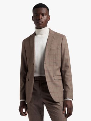 Men's Markham Slim Check Brown/Chestnut Suit Jacket