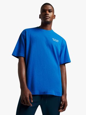 Men's Markham Bright Blue Text Graphic T-Shirt