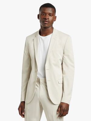 Men's Markham Smart Skinny Plain Ecru Suit Jacket