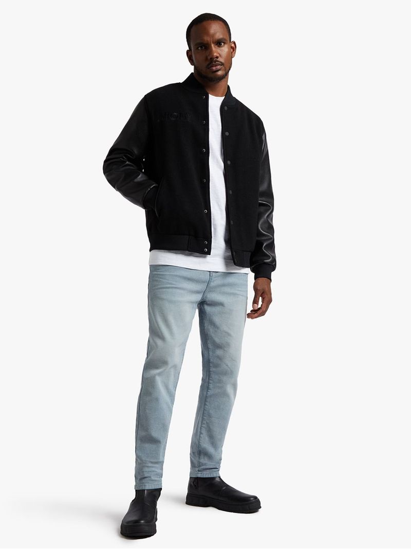 Men's Union-DNM Melton Varsity Black Jacket - Bash.com Men's Union-DNM Melton Varsity Black Jacket - Bash.com
