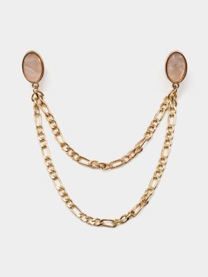 Men's Markham Marble & Chain Gold Collar Tip