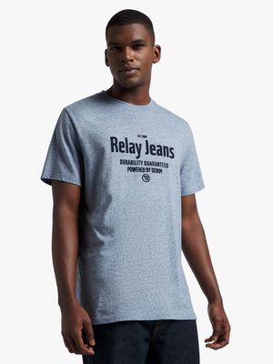 Men's Relay Jeans Regular Textured Flock Navy T-Shirt