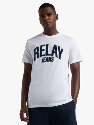 Men's Relay Jeans Regular Twill Applique White T-Shirt