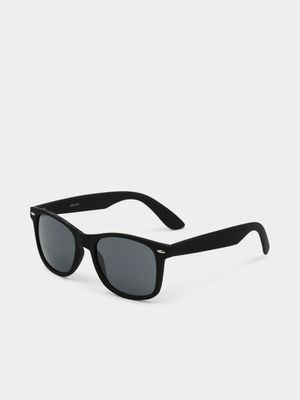 Men's Markham Core Soft Touch Wayfarer Black Sunglasses