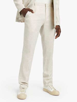 Men's Markham Smart Slim Linen Blend Natural Suit Trouser