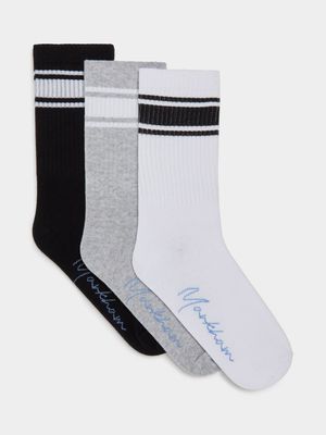 Men's Markham 3pk Nocturnal Stripe Multicolour Socks