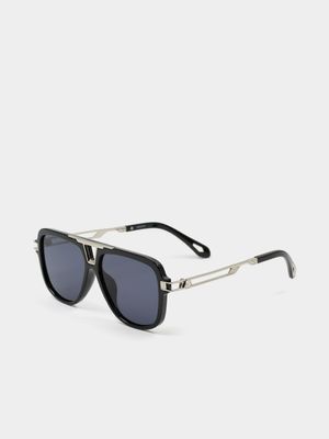 Men's Markham Key Aviator Black Sunglasses