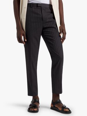 Men's Markham Smart Slim Tapered Striped Grey/White Trouser