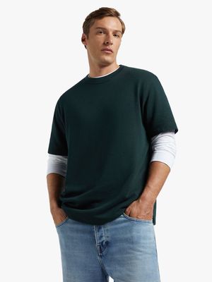Men's Markham Short Sleeve Fleece Forest Green T-Shirt