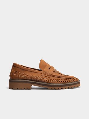 Men's Jonathan D Penny Moc Weave Tan Loafer