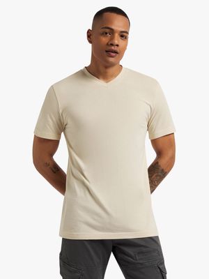 Men's Markham V-Neck Basic Natural T-Shirt