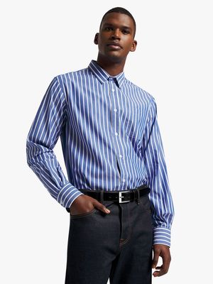Men's Markham Stripe Smart Blue/ White Shirt
