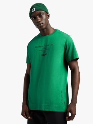 Union-DNM Green Regular Branded T-Shirt