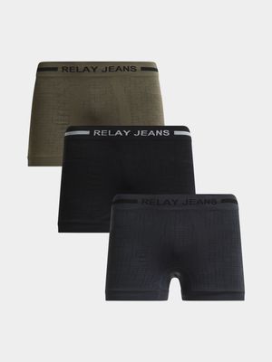 Men's Relay Jeans 3 Pack Block Charcoa/Fatigue/Black Boxer
