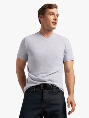 Men's Markham V-Neck Grey Basic Melange T-Shirt