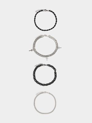 Men's Markham Cross Charm Chain Multicolour Bracelet Pack