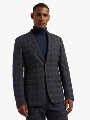 Men's Markham Slim Check Brown/Navy Suit Jacket