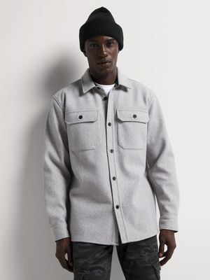 Men's Markham Melton Grey Melange Overshirt