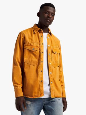 G-Star Men's Regular Dakota Rainbow Harvest Yellow Overshirt