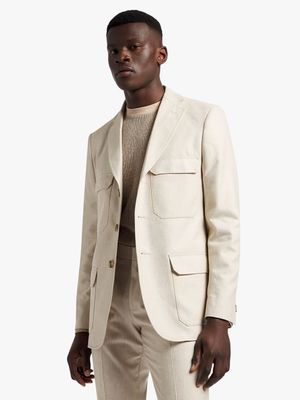 Men's Markham Slim Utility Plain Natural Suit Jacket