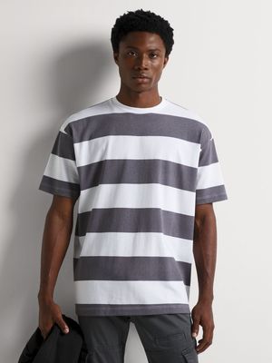 Men's Markham Bold Stripe Grey/White T-Shirt