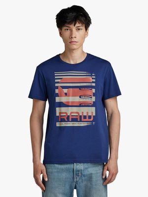 G-Star Men's Triple Raw Blue T-Shirt