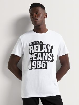 Men's Relay Jeans Shadow White Graphic T-Shirt