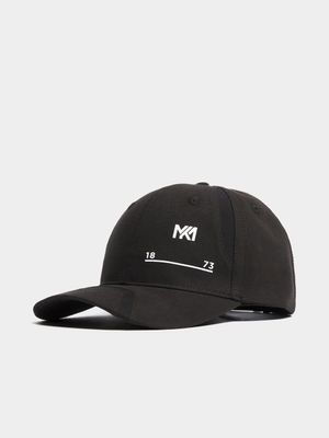 Men's Markham Panelled with Printed Branding Black Cap