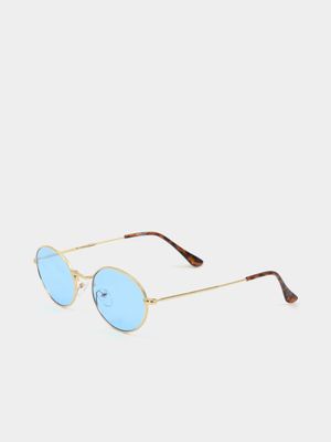 Men's Markham Round Gold Sunglasses