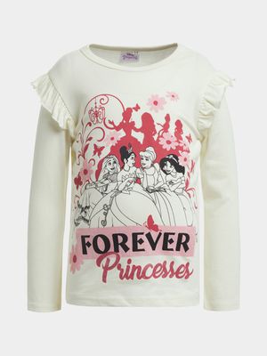 Jet Younger Girls White Forever Princess Long Sleeve T-Shirt