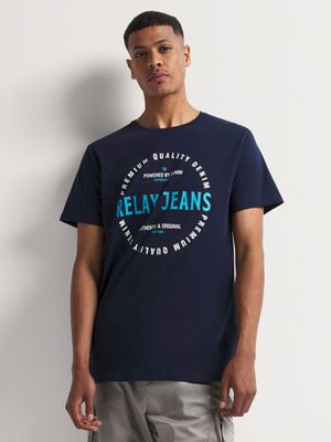 Men's Relay Jeans Heritage Turq Pop Navy Graphic T-Shirt