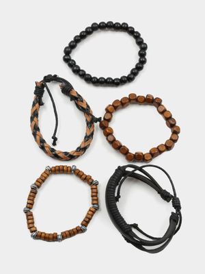Men's Markham Mixed Ornate Bead and Woven Bracelets Pack