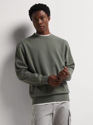 Markham Basic Crewneck Moss Green Sweat Top