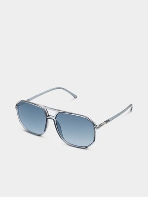 Men's Markham Crystal Plastic Avaito Blue Sunglasses
