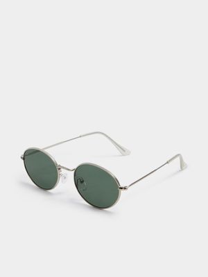 Men's Markham Silver Round Sunglasses