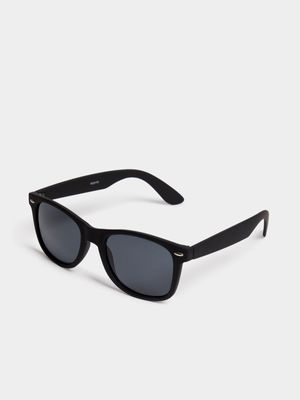 Men's Markham Core Soft Touch Wayfarer Black Sunglasses