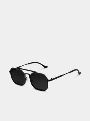 Men's Markham Hexagon Matte Black Sunglasses