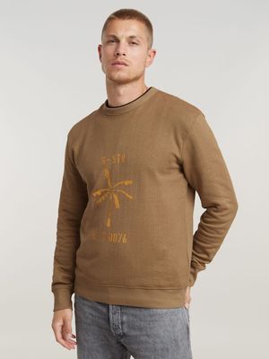 G-Star Men's Musa Stencil Khaki Sweater