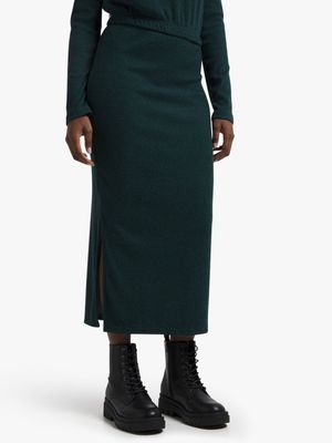 Jet Women's Green Ribbed Skirt