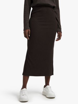 Jet Women's Brown Ribbed Skirt