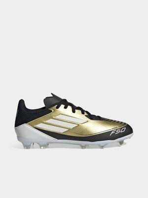 Junior adidas F50 Messi League FG Gold/Black Boots
