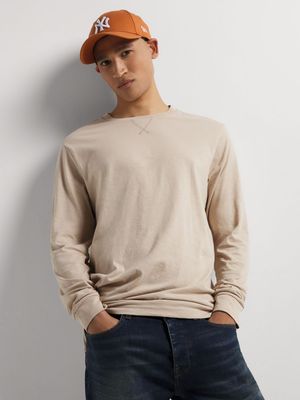 Men's Markham  Longsleeve Relaxed Stone T-Shirt