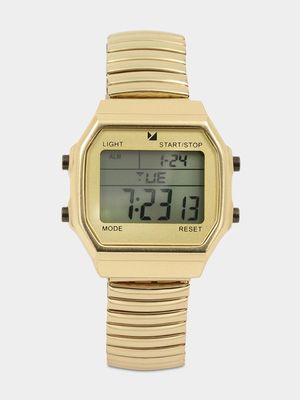Men's Markham Retro Sq Digital Expansion Gold Watch
