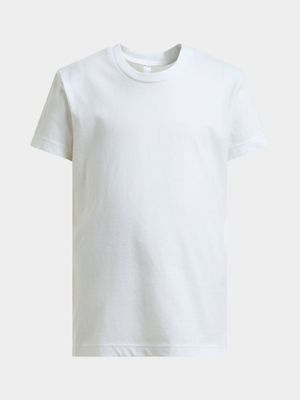 Older Girl's White Basic T-Shirt