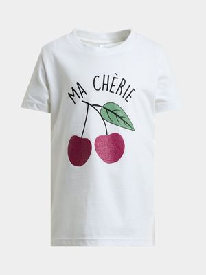 Older Girl's White Graphic Print T-Shirt