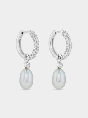 Silver Pearl Pretty Woman Drop Earrings