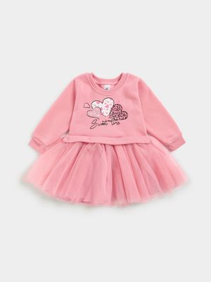 Jet Toddler Girls Blush Mesh Combo Dress