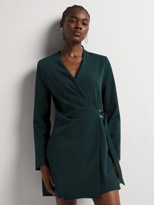 Asymmetrical Detail Blazer Dress
