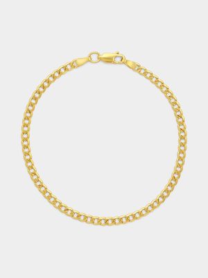 Yellow Gold & Sterling Silver Curb Bracelet